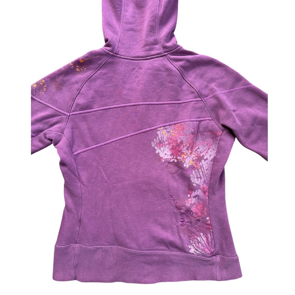 Mountain Hardwear Full Zip Hoodie Women Large Purple Floral Fleece Jacket OL3926 - Picture 2 of 9